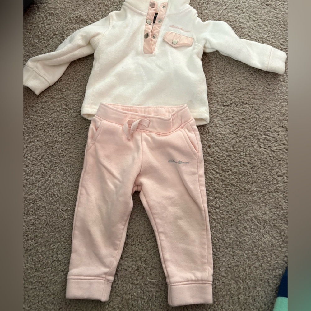 Eddie Bauer Pink and White Kids Joggers